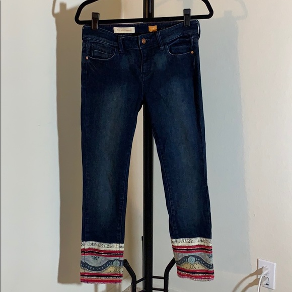 Anthropologie Jeans with Printed Trim - Picture 4 of 6